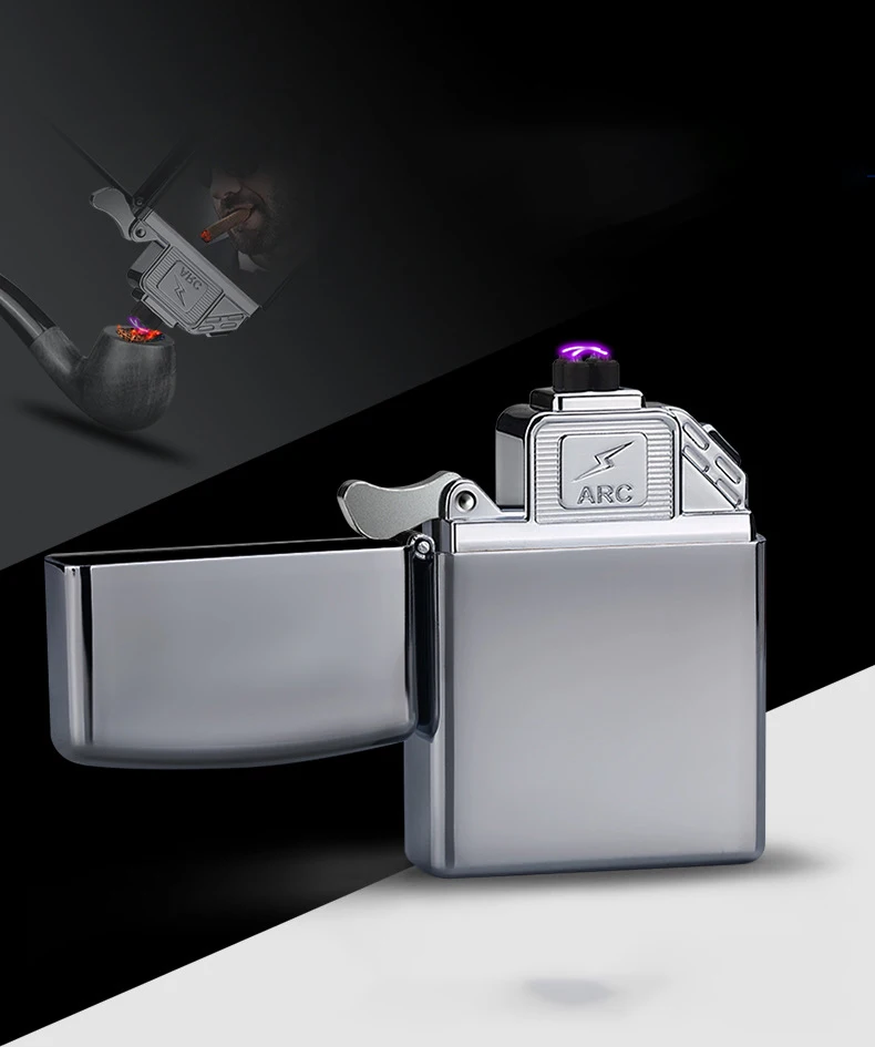 Продажа Плазменная Зажигалка USB с двойной дугой, электрическая зажигалка из цинкового сплава с гравировкой логотипа