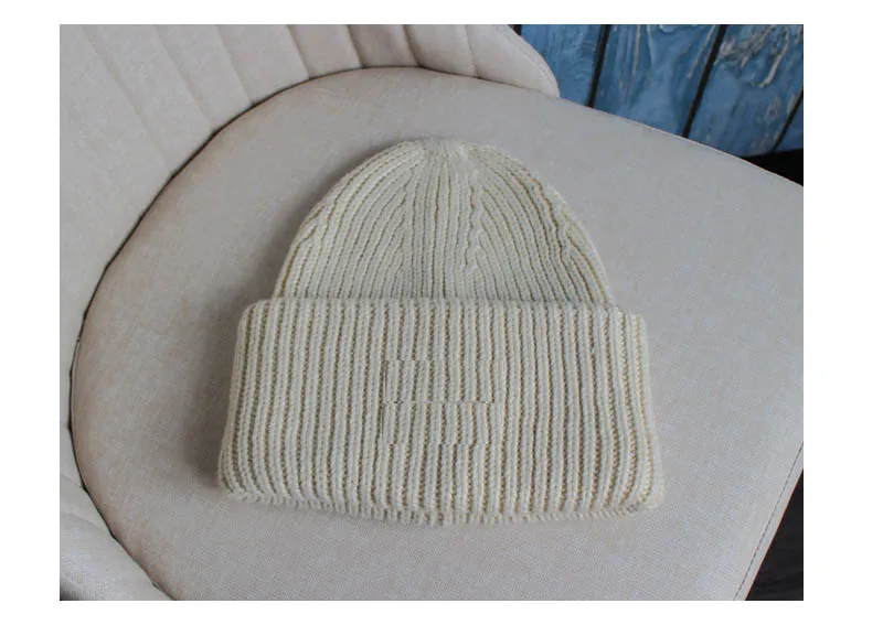 Зимняя Толстая шапочка, детская теплая кепка вязаная шапка, детские шерстяные шапочки, шапка с черепом для больших мальчиков, одежда для девочек, шляпы, под заказ - Цвет: white