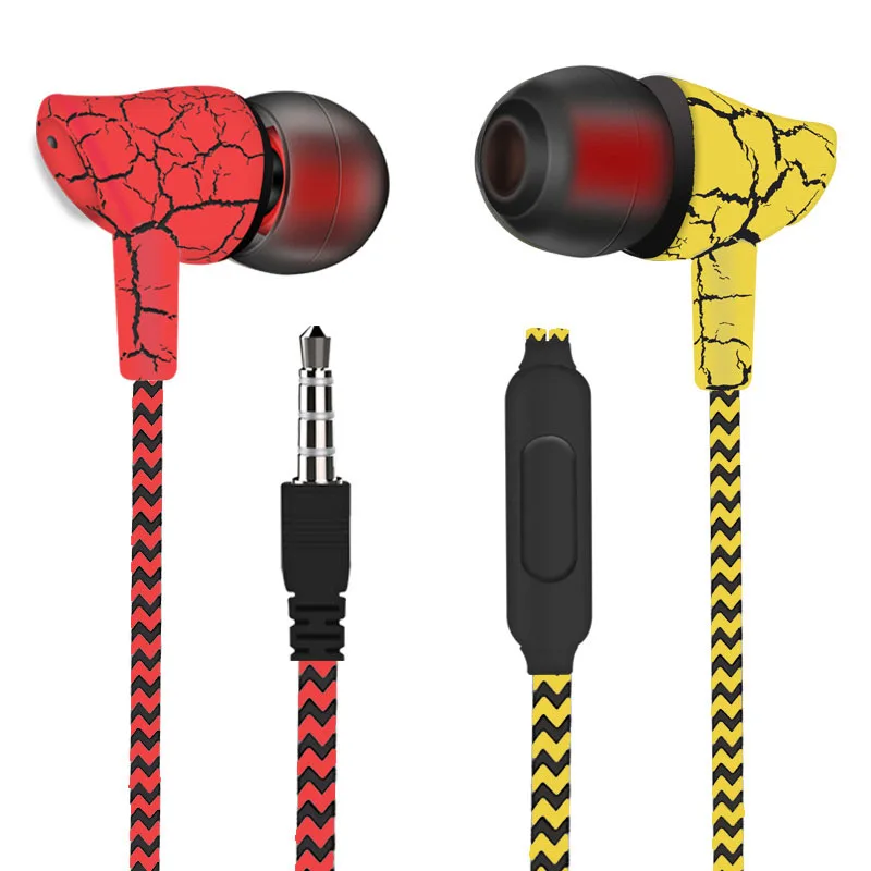 

Crack Braided Headset Wired Earphone Bass In Ear with Microphon 3.5mm Plug Earbud for PC Phone Xiaomi Huawei IPhone Samsung