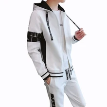 Rlyaeiz осенние спортивные костюмы мужской спортивный костюм Повседневный полосатый с принтом толстовки с капюшоном+ брюки комплект из двух предметов мужской спортивный костюм