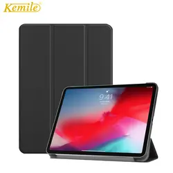 Kemile для iPad Pro 11 чехол из кожи ПУ и ПК Назад Ultra Slim Light Вес Trifold Стенд Smart Cover для iPad Pro 11 дюймов дела