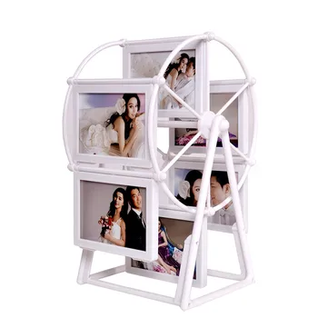 

DIY 5 inch Ferris wheel photo frame set for Home desktop decoration plastic rotating bilderrahmen picture frame