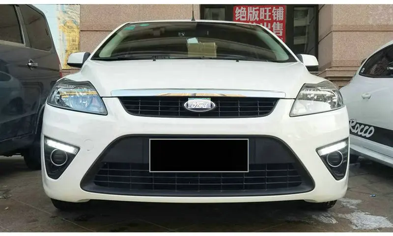 2 шт дневные противотуманные отверстия для Ford Focus Хэтчбек 2009 2010 2011 2012 2013 Светодиодный светильник 12v противотуманный светильник