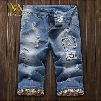 

Ripped Jeans Men Summer New Casual Denim Shorts Male High Quality Straight Loose Jeans Brand Male Hiphop Joggers Clothing