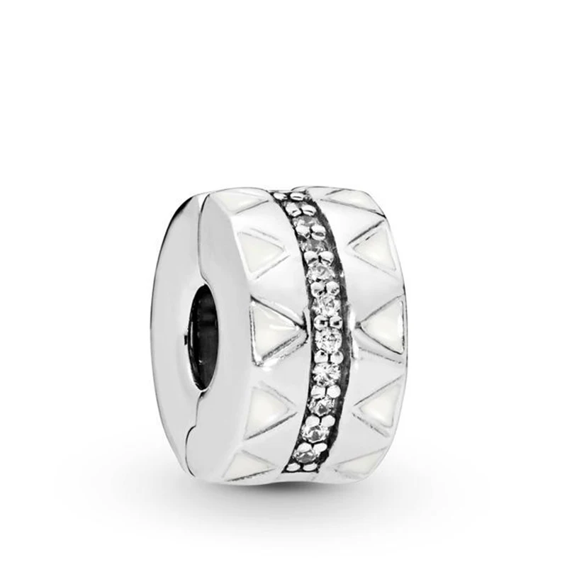

Free Shipping Authentic 925 Sterling Silver Sparkling Jagged Lines Clip Charms Fit Original Pandora Bracelet Women DIY Jewelry