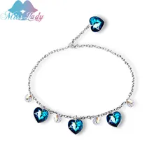 Белый цвет золота корейская мода сердце изделия кристалл браслет для девочек подарок на день рождения украшения для женщин mly5410