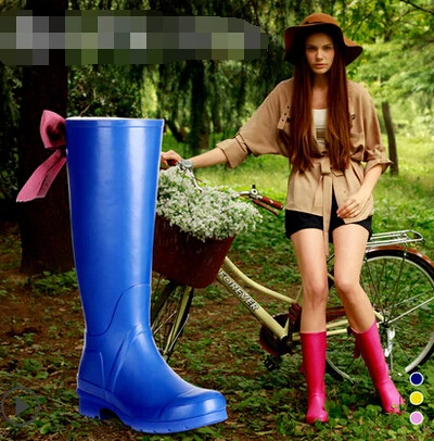 rubber boots rain boots bow tie 