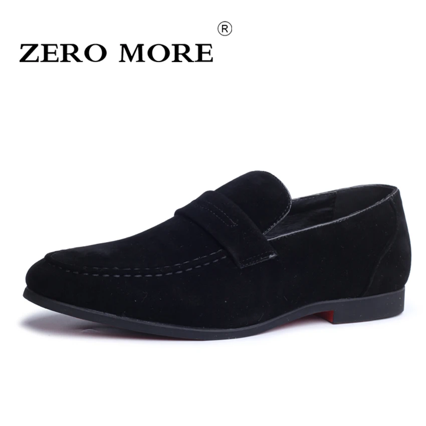 ZERO MORE/Мужская обувь; повседневная обувь; большие размеры; Лидер продаж; Лоферы без шнуровки; мокасины; однотонная обувь из искусственной замши; Черная мягкая мужская обувь; коллекция года; Цвет Красный - Цвет: Black