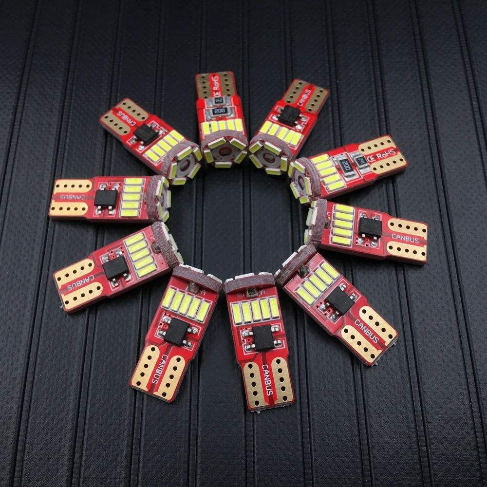 Светодиодная лампа Canbus LED T10 W5W 168 194 4014 SMD 15 Led белая для парковочных огней без