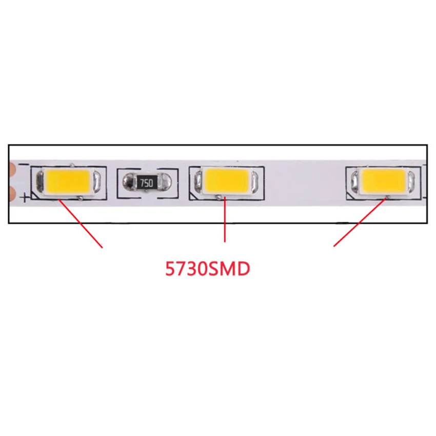 5 мм PCB Светодиодная лента 5730 светильник коробка задняя светильник компании mlight, работающая при напряжении 5630 не Водонепроницаемый 60 светодиодов/м, 12 В, 5 м, ночной Светильник s