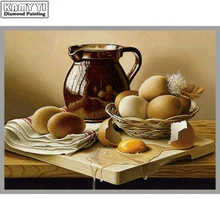 Полный квадратный алмаз 5D DIY Алмазная картина фото на заказ "яйца и банки" 3D вышивка крестиком Мозаика Декор