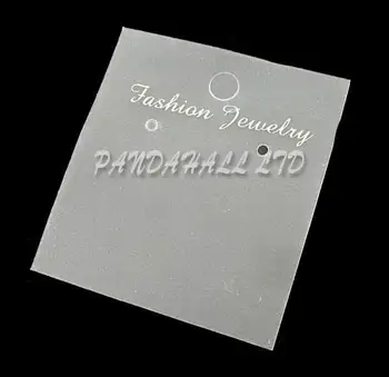 

Plastic Earring Card, White, about 60mm long, 50mm wide
