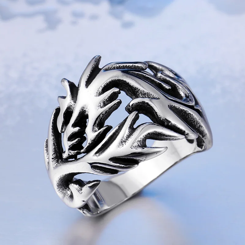 Mcllroy Gothic Men ring Punk style Dragon rings men 3 color Titanium steel ring Personality jewelry wedding rings Erkek Jewelry