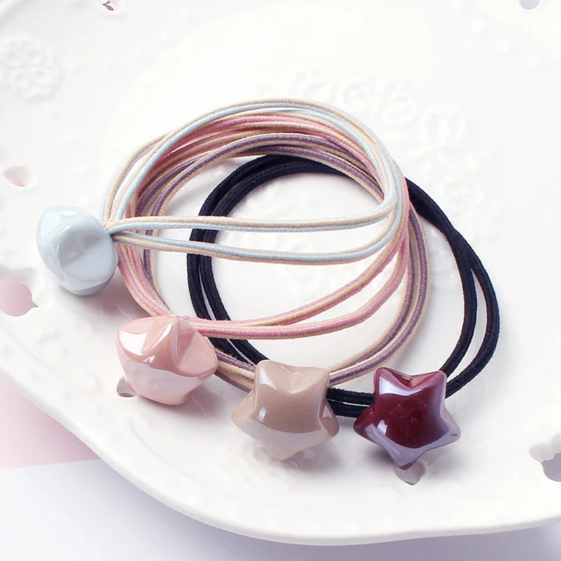 

Hot Simple Candy Color Star Girls Hair Rope Elastic Hair Rings Kids Ponytail Rubber band