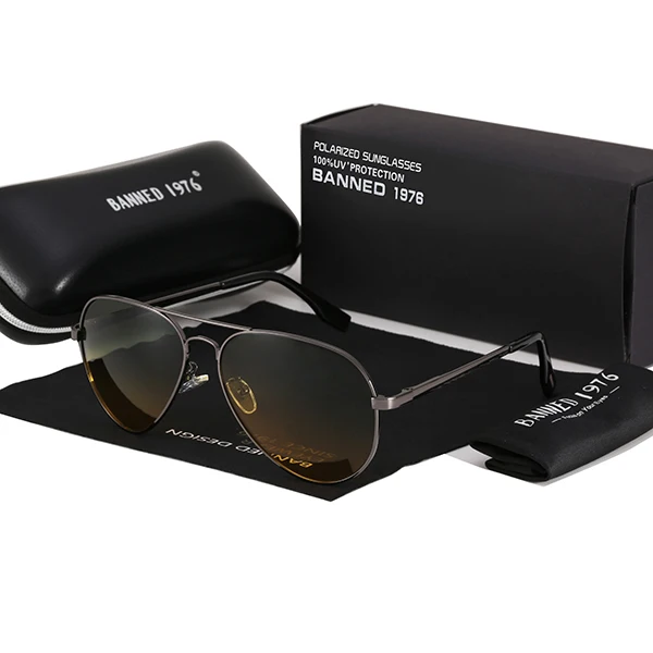 Высокое качество HD поляризованные дизайнерские брендовые солнцезащитные очки для женщин и мужчин винтажные классические солнцезащитные очки feminin новые оттенки oculos de sol - Цвет линз: day night vision