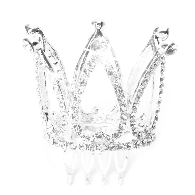

Mini Women Girl Rhinestone Crown Bridal Tiara Hair Comb Pin For Wedding Party