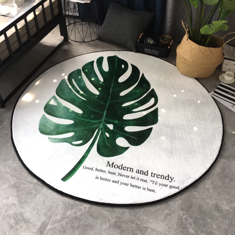 Nordic minimalist banana leaf mats round coffee table rug creative