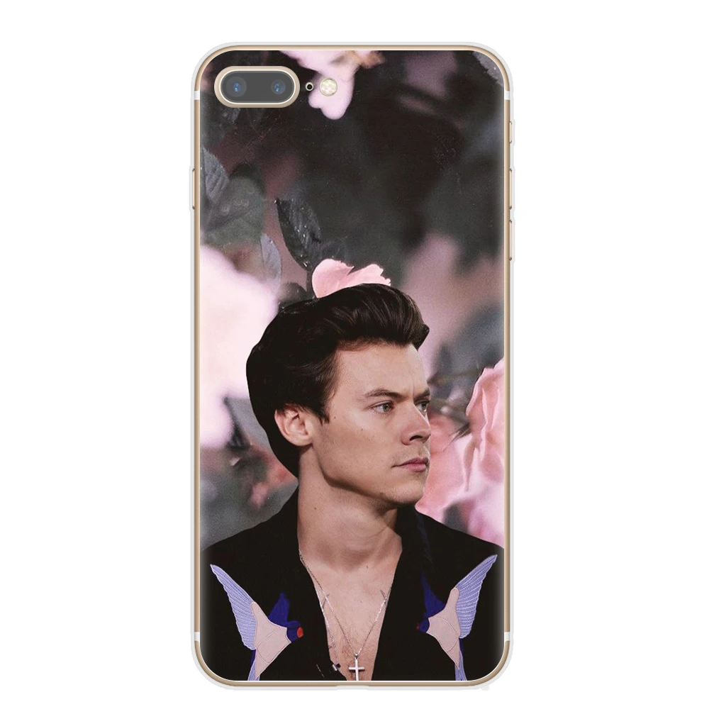 One Direction Harry Styles, розовые цветы, мягкие ТПУ чехлы для телефонов, чехол для iPhone 1 Pro X XR XS Max 8 7 6 6S Plus 5S SE, задняя крышка