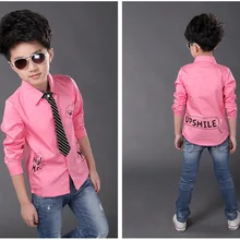 Новое весенне-осеннее свадебное платье Хлопковое платье с длинными рукавами для мальчиков официальная одежда цветная рубашка