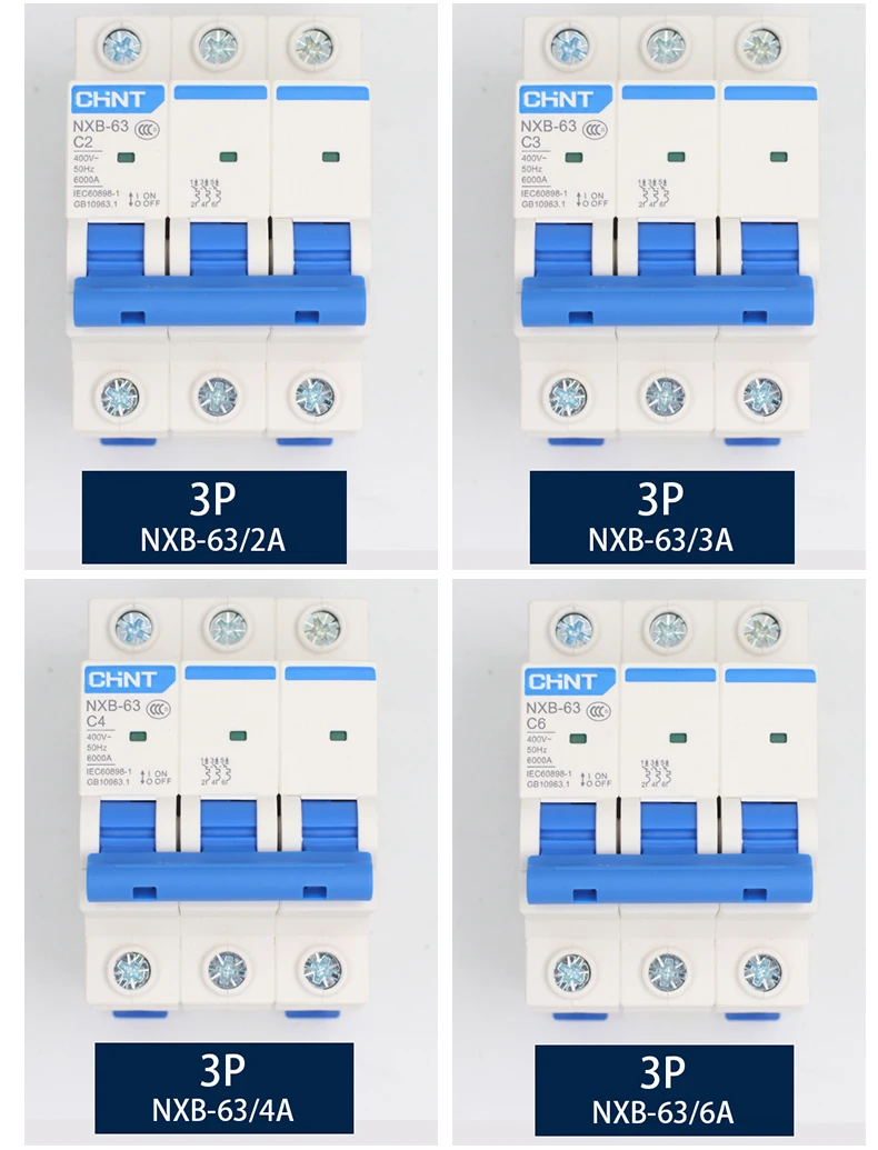 CHNT NXB-63 небольшой выключатель DZ47 воздушный выключатель 1P 2P 3P 4P 1A~ 125A C тип бытовой переключатель безопасности