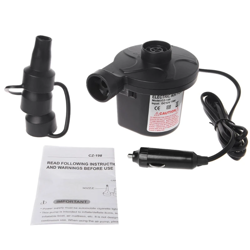 

Electric Air Pump Portable Air Mattress Pump Inflator Deflator For Inflatables #Sep.08