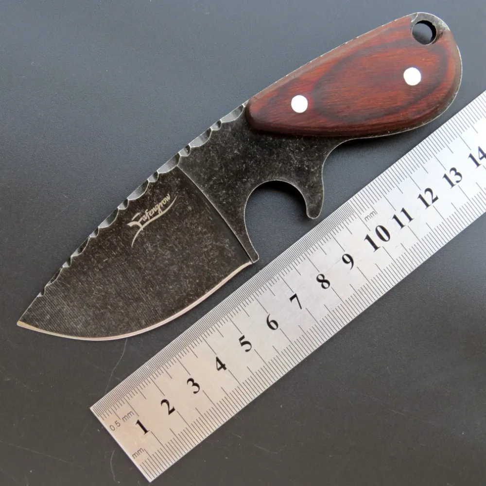 

Eafengrow EF103 440C Blade Wood +Steel Handle Fixed Blade Knife Survival Camping tool Hunting Pocket Knife tactical edc tool
