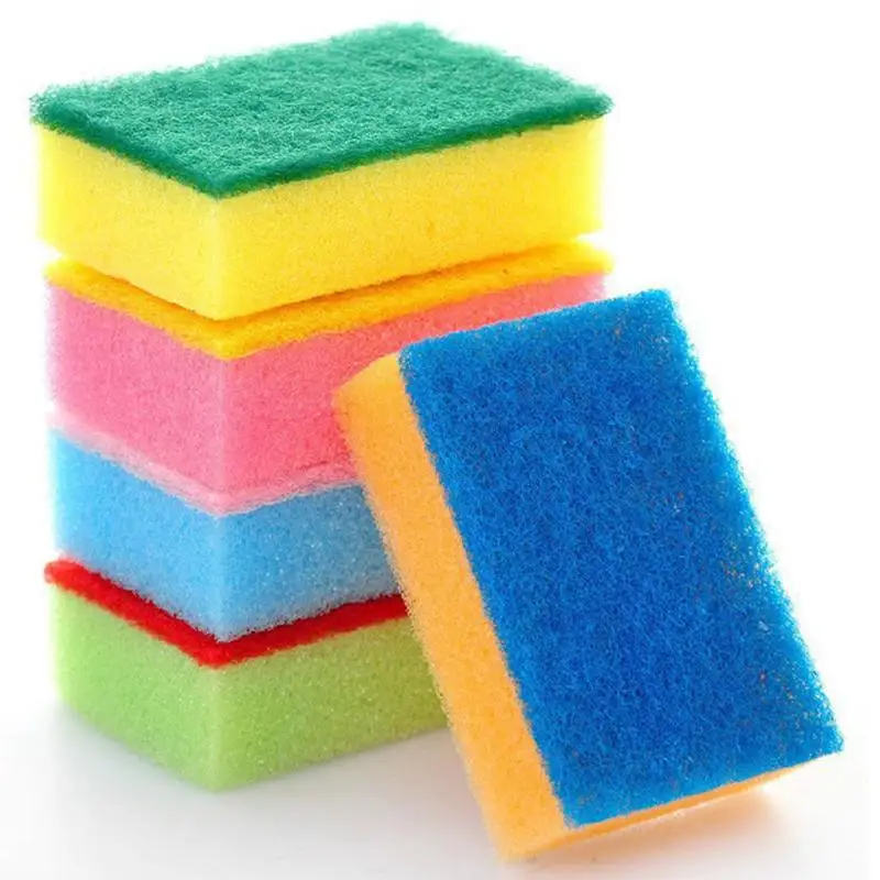 New Arrival Candy Color Antibacterial Cleaning Sponge Scouring Dish