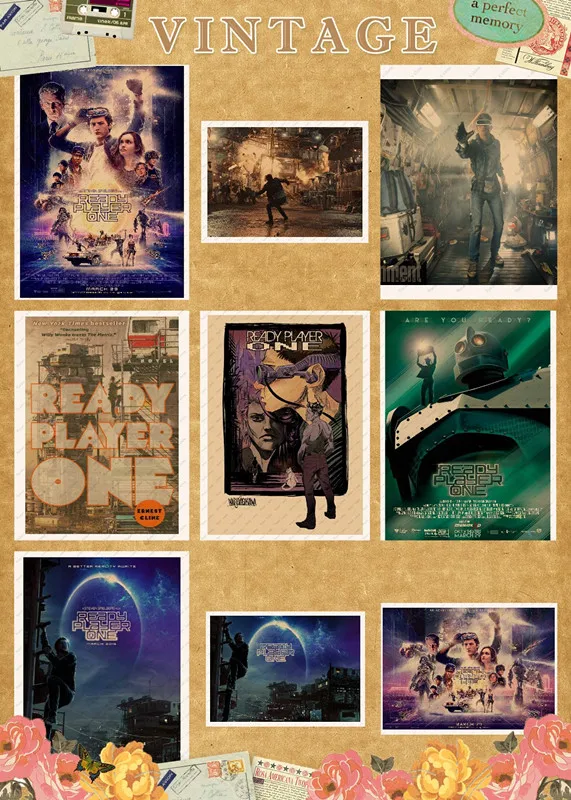 

Ready player one Spielberg Ernest Cline wall sticker kraft poster retro poster