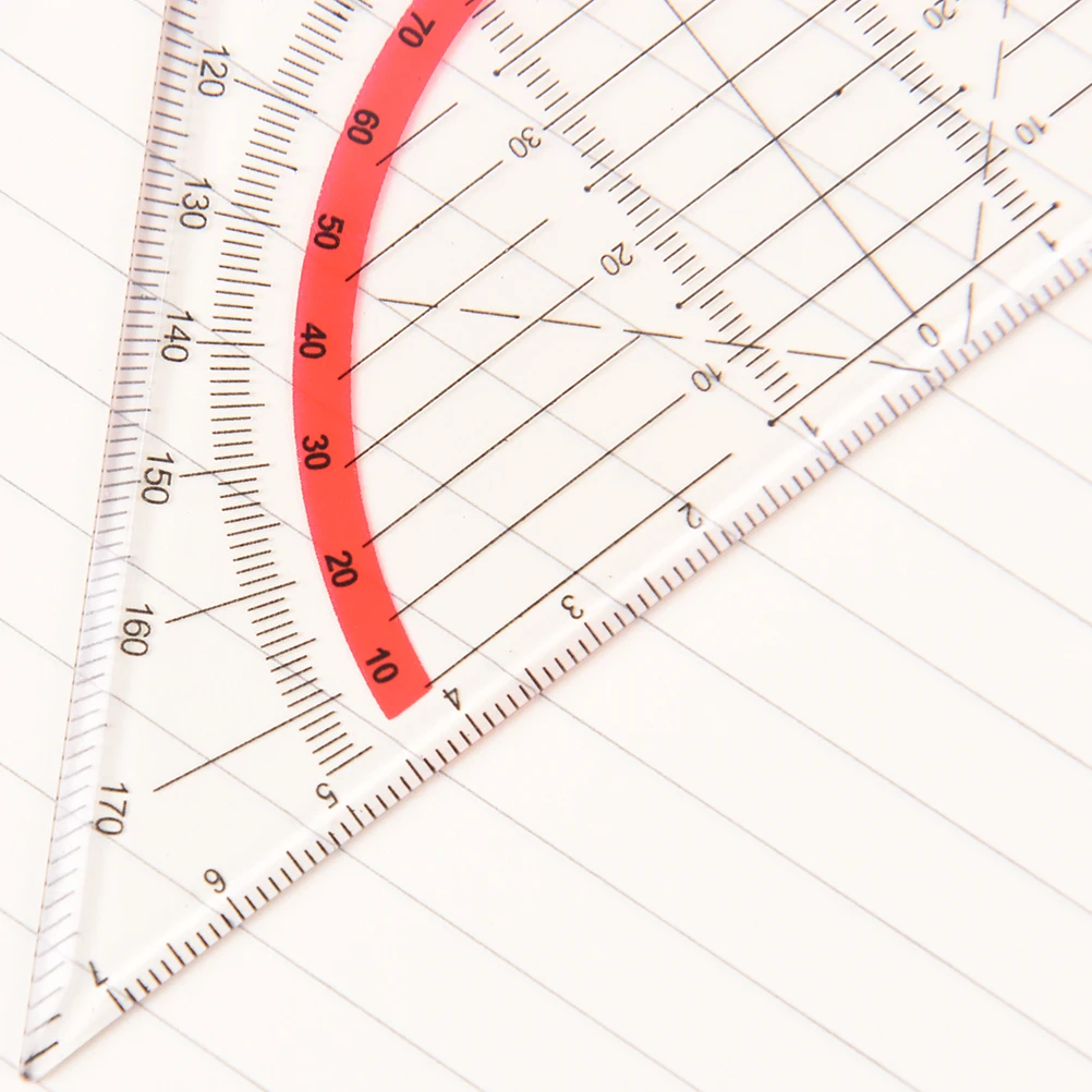1 шт. Многофункциональный площади Треугольники масштаба правителей инженерно правитель Канцелярские Студенты транспортир измерения