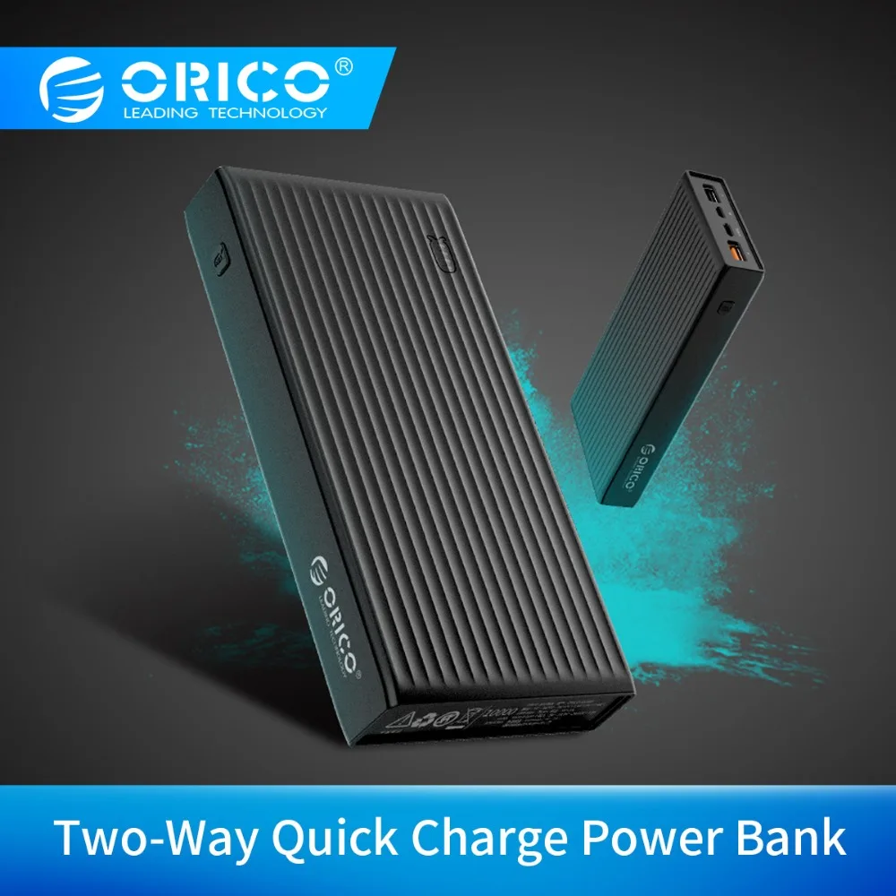 ORICO 10000 мАч Внешний аккумулятор QC3.0 BC1.2 три выхода 18 Вт макс для мобильного