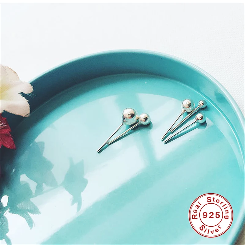 S990 серебряные серьги-гвоздики для женщин девочек корейские серьги хрящевой пирсинг для уха ювелирные изделия милые мини серьги C40