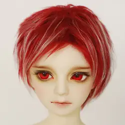 BJD плюшевые парик короткие темно красный для 1/4 1/3 17 "24" высокий BJD куклы MSD SD DK DZ AOD DD Бесплатная доставка