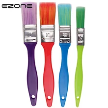 EZONE кисть для рисования ярких цветов пластиковая ручка с плоскими пиковыми кистями масляная акварельная картина художественные инструменты школьные офисные принадлежности