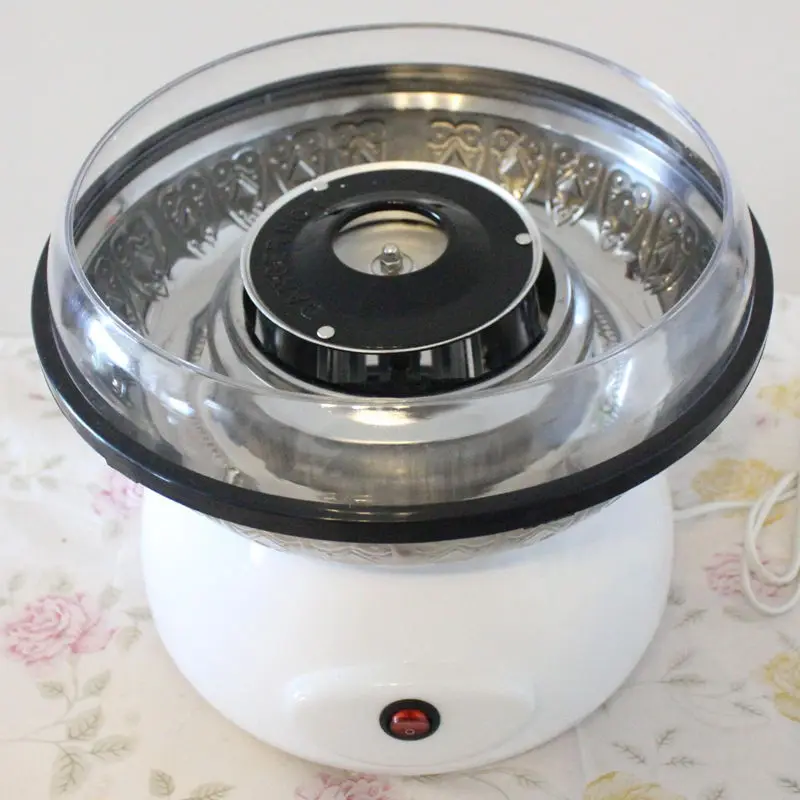 

220V New year gift hard candy mini household cotton candy heater cotton candy maker with stainless steel tray diameter 30X25cm