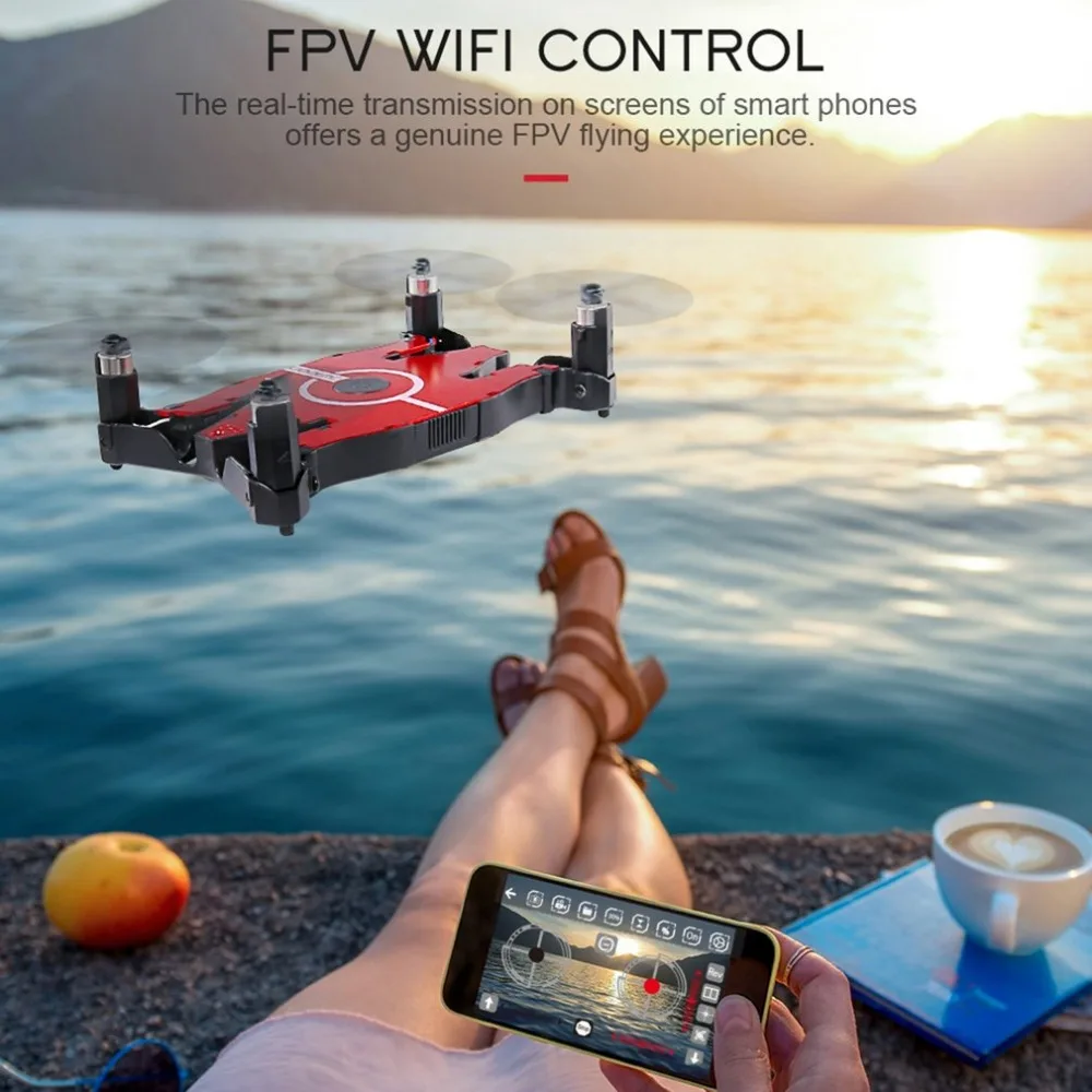 

T49 6-Axis WIFI FPV 720P HD Camera Drone Foldable G-sensor RC Mini Selfie Drone Headless Mode Quadcopter Toy for Kids