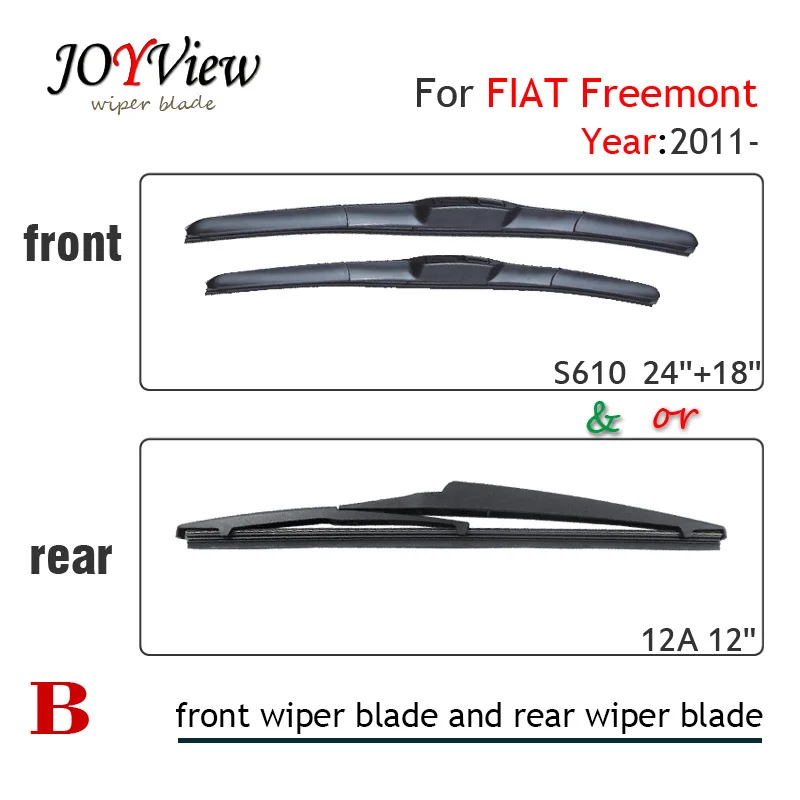 S610 24 &quot+ 18&quot передняя щетка стеклоочистителя и 12A Задняя для FIAT Freemont (2011 далее)
