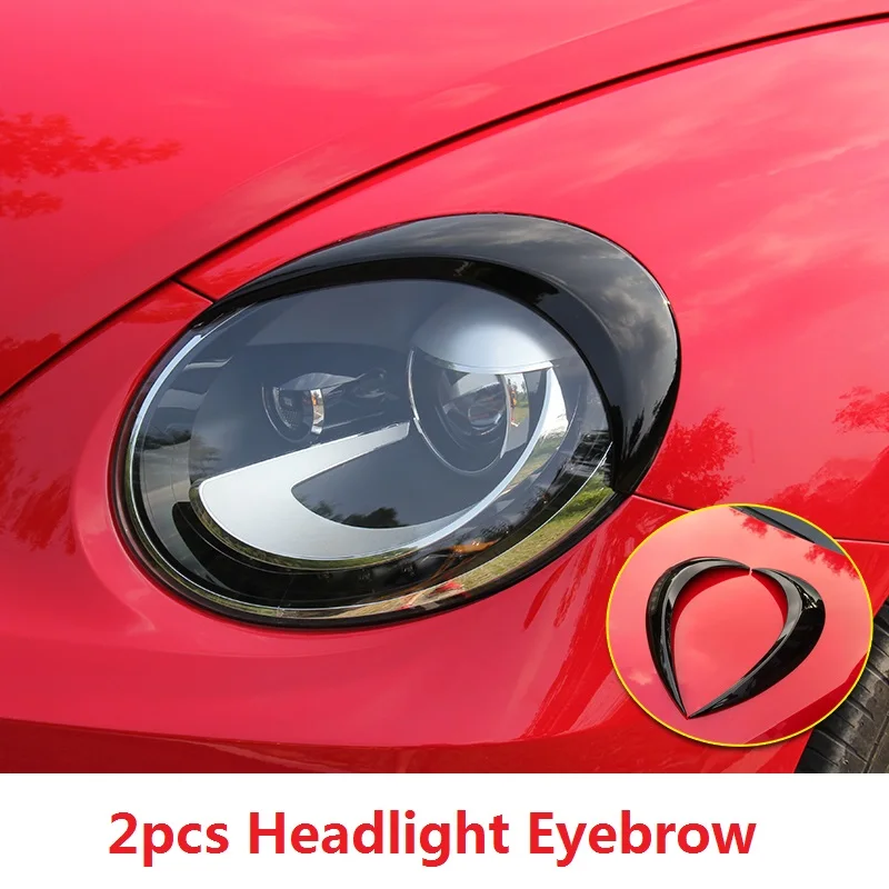 

2pcs Cute Car Headlight Eyebrow Eyelids Moulding Trim Cover Sticker for Volkswagen Beetle 2012 2013 2014 2015 2016 2017 2018
