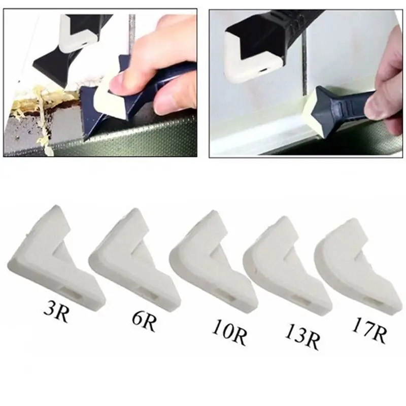 

5 Pcs Silicone Sealant Spreader Spatula Scraper squeegee Cement Caulk Removal Tool Stickers Accessories Interchangeable pads @C