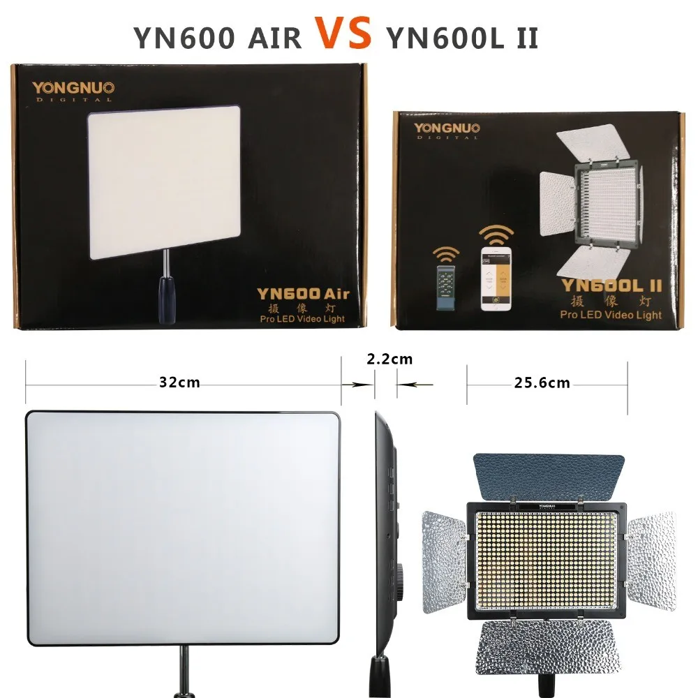 2016-NEW-Yongnuo-Ultra-Thin-YN600-Air-Led-Video-Light-Panel-5500K-and-3200-5500K-for (5)