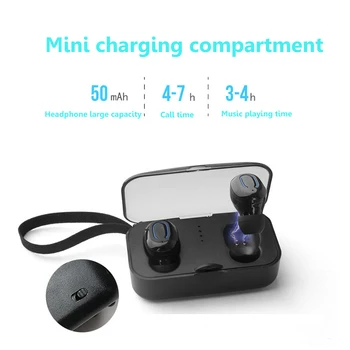 

Waterproo T18S Wireless Tws Bluetooth Headset 5.0 Automatic Boot Paired Binaural Voice Stereo Dual Microphone In-ear Waterproof