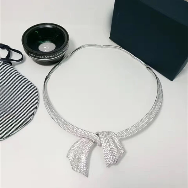 

Designer Fashion 925 Sterling Silver Jewelry 3A Cubic Zirconia Party Necklace Collar