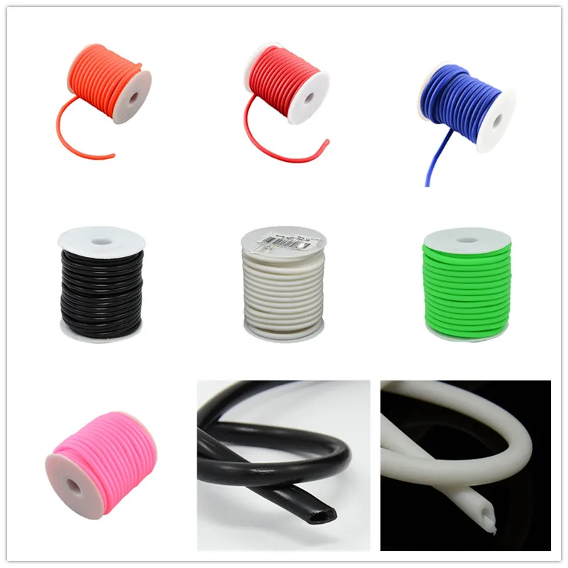 5 мм(10 м/рулон) силиконовый резиновый полый шнур для самостоятельного изготовления ювелирных изделий Аксессуары, белый/черный/синий/красный/розовый зеленый/оранжевый цвета F70