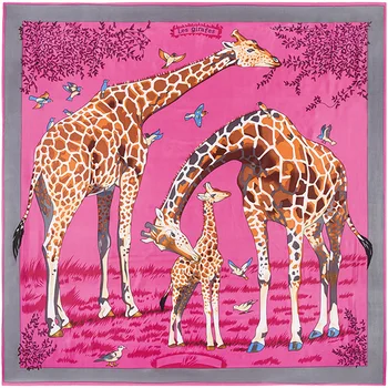 

130cm*130cm new giraffe silk scarf shawl winter scarves for women shawl bandana 2020 echarpe hijab stoles, shawls, scarves A125