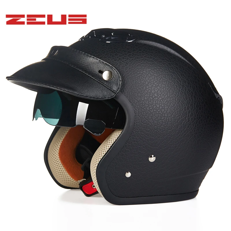 2020 ZEUS 381C 3/4 мотоциклетный шлем Ретро Casco Scooter открытое винтажное лицо с