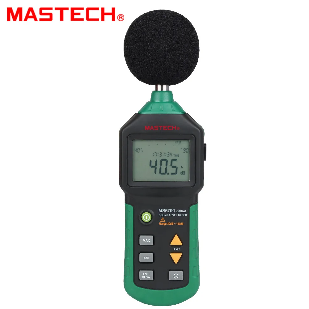 Цифровой измеритель уровня шума MASTECH MS6700 с ЖК дисплеем 30 130 дБ|Шумомеры| |