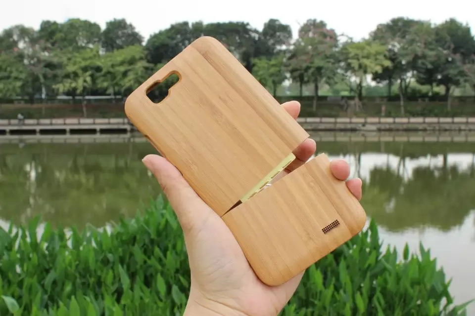 For Huawei Ascend G7 Natural Patchwork Bamboo Back Cell Phone Case