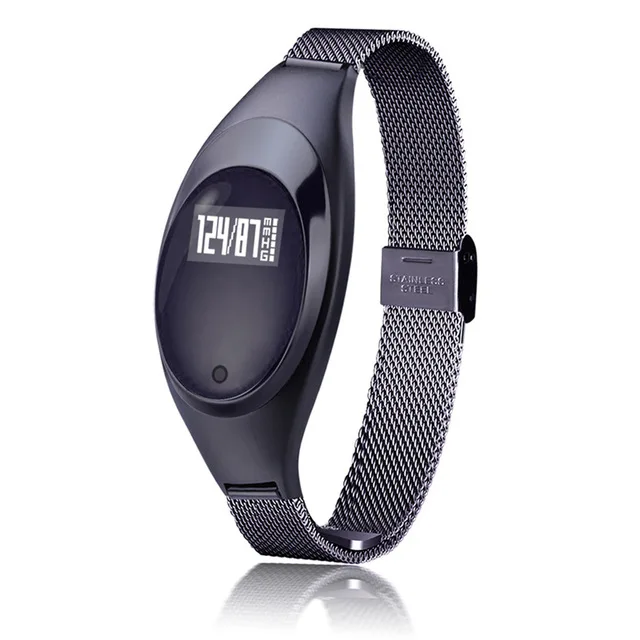 MOCRUX Z18 женские модные Смарт-часы с кровяным давлением, пульсометром, шагомером, фитнес-трекером, браслет для Android IOS - Цвет: Black