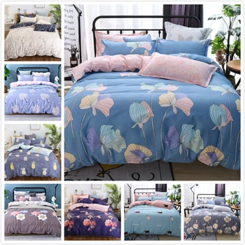 

New Creative Plant Leaves Pattern Duvet Cover 3/4 pcs Bedding Set Adult Kids Child Soft Bed Linen Single Queen King Size 180x220