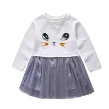 Baby Girls Dress Long-Sleeve White Winter Dresses For Kids Children Clothes For Kids Clothes