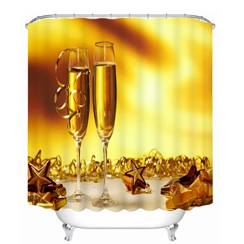 

MYRU 3D Print Waterproof Glass Shower Curtains Bath Products Bathroom Decor with Hooks